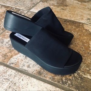 Steve Madden Brewer Wedge Platform Sandal, Black-9